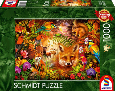 Schmidt - puzzle - fleurs, fourrure et plumes - 1000 pièces - adultes - à partir de 12 ans