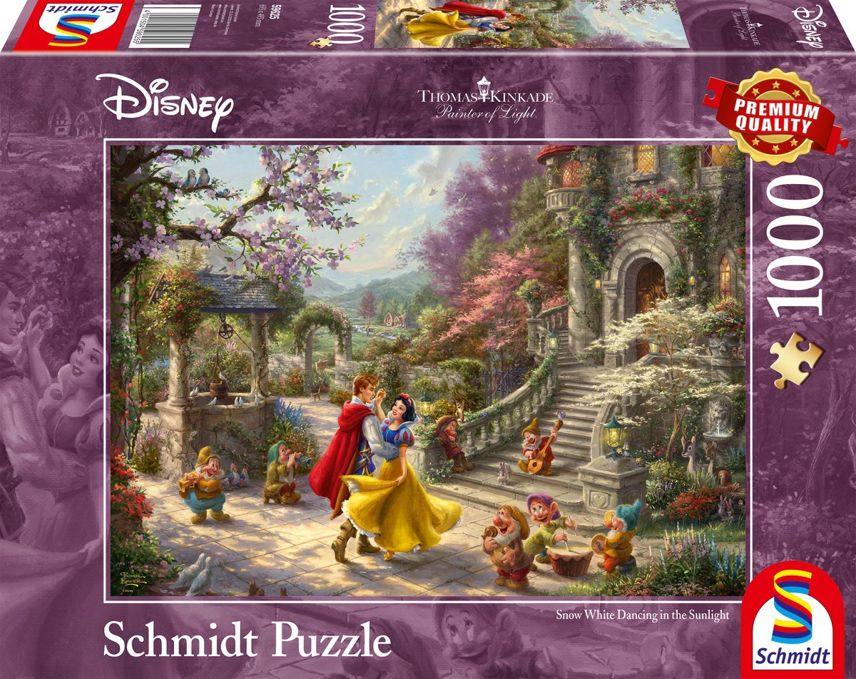 Schmidt - puzzle - disney, blanche neige, danse avec le prince - thomas kinkade studios - 1000 pièces - adultes - à partir de 12 ans