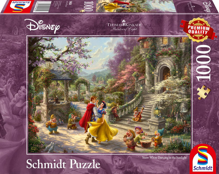 Schmidt - puzzle - disney, blanche neige, danse avec le prince - thomas kinkade studios - 1000 pièces - adultes - à partir de 12 ans
