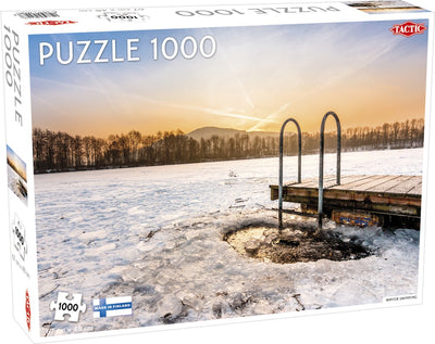 Tactic Winter Swimming – Puzzle – 1000 pièces – Tradition scandinave dans le froid – Design épuré et apaisant – Haute qualité scandinave