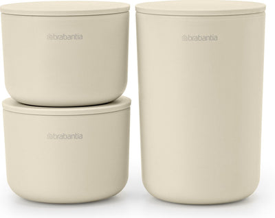 Brabantia renouveler ensemble de pots de conservation - 3 pièces - beige doux