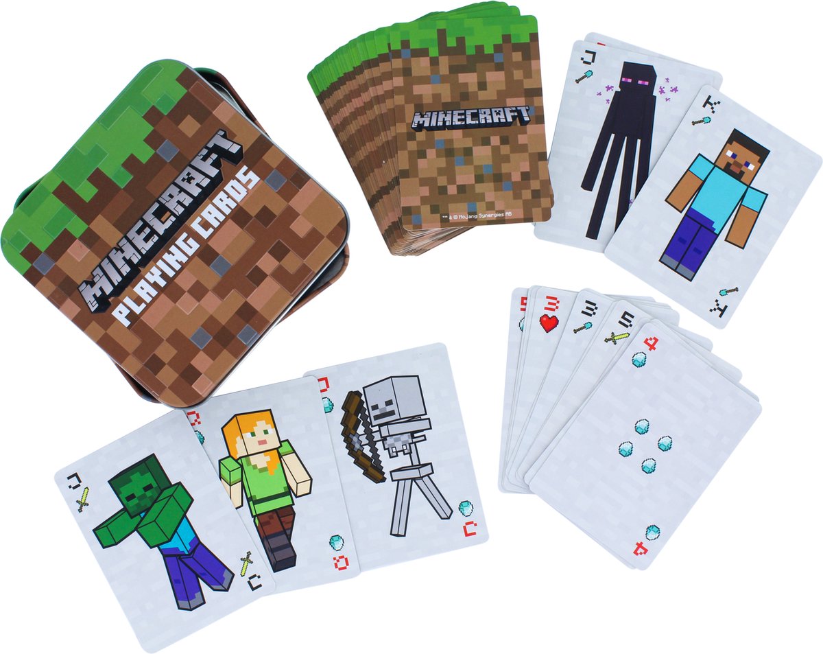 Paladone minecraft - cartes à jouer avec boîte de rangement