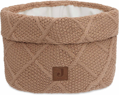 Jollein - panier à langer - panier à langer pour chambre bébé - 14x18cm - panier de rangement - carreaux tricot biscuit