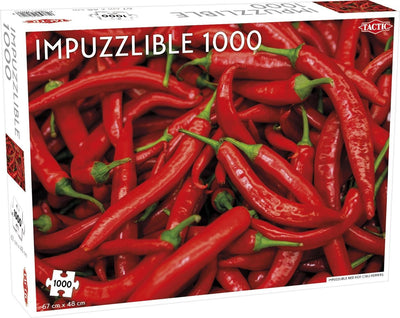 Tactique impuzzlable : piments rouges – puzzle – 1000 pièces – défi de motif extrême – design élégant et apaisant – haute qualité scandinave