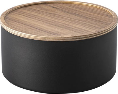 Boîte de rangement Yamazaki avec couvercle - haute - rin - noir