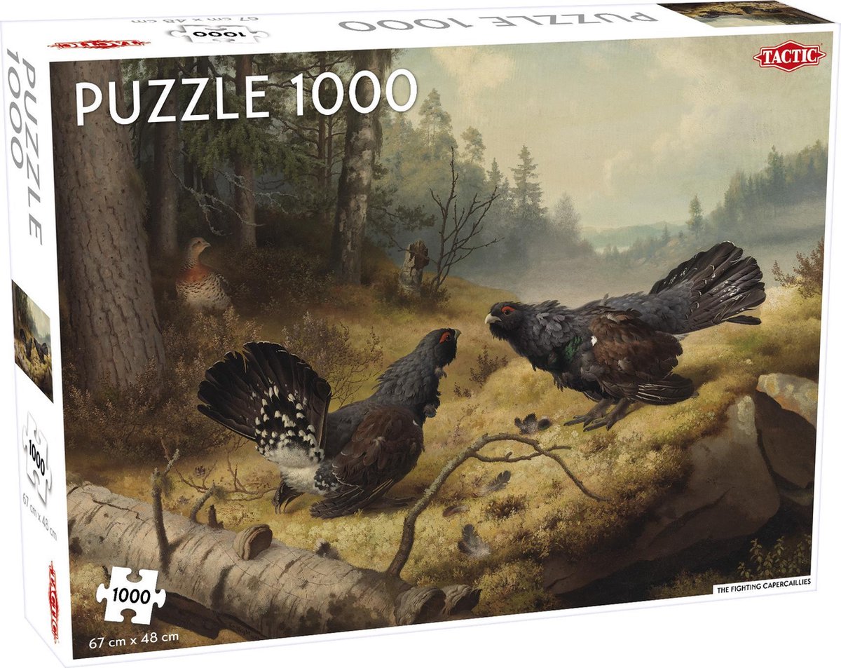 Grand tétras de combat tactique – puzzle – 1000 pièces – illustration dynamique de la nature – design épuré et apaisant – haute qualité scandinave