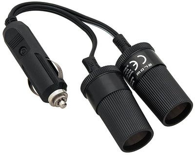 Répartiteur allume-cigare Blow voiture - 1x fiche vers 2x prise + câble CS-25 - 12v 24v - 10a - avec fusible en verre