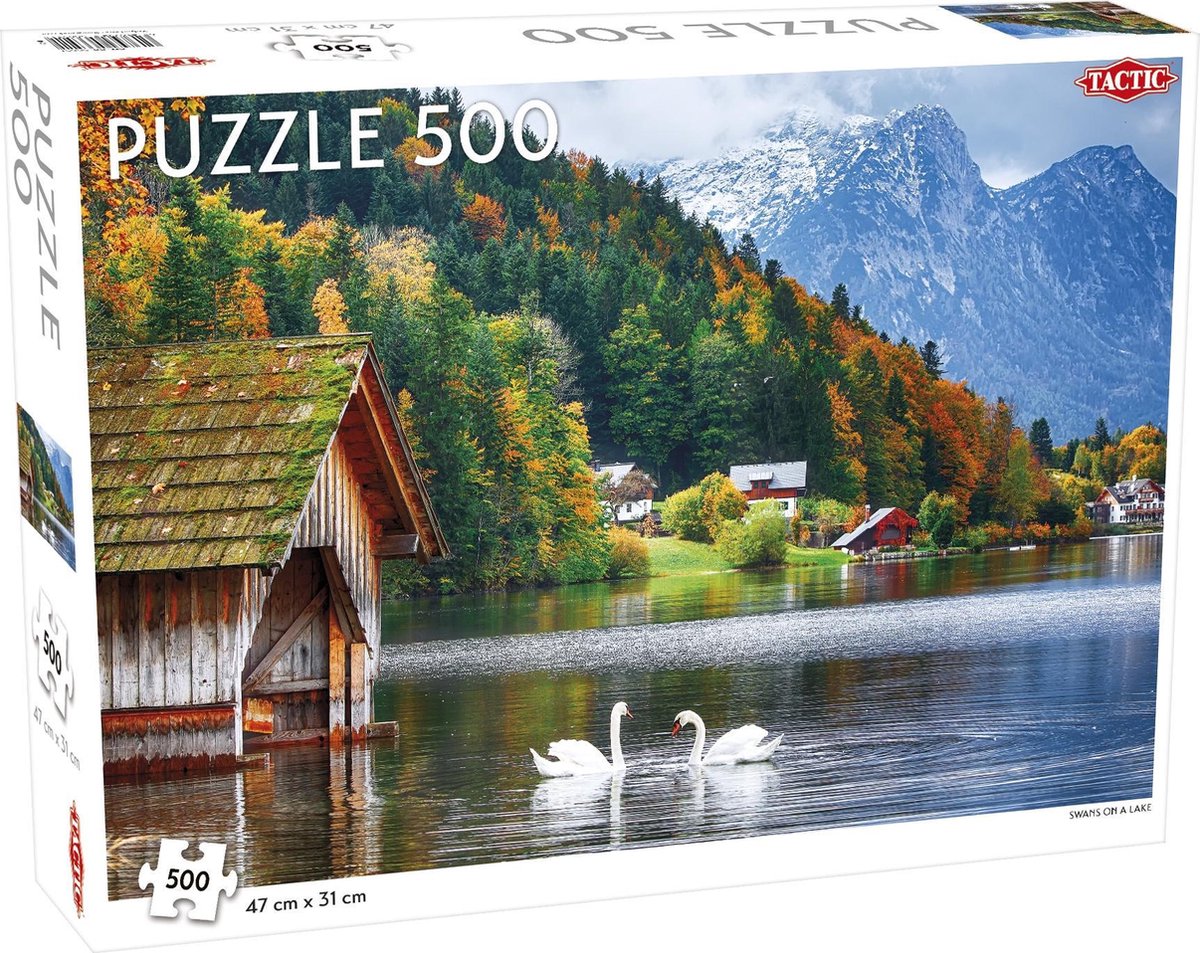 Puzzle tactique paysage : cygnes sur un lac - 500 pièces