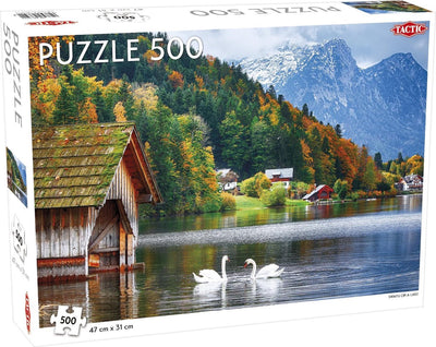 Puzzle tactique paysage : cygnes sur un lac - 500 pièces