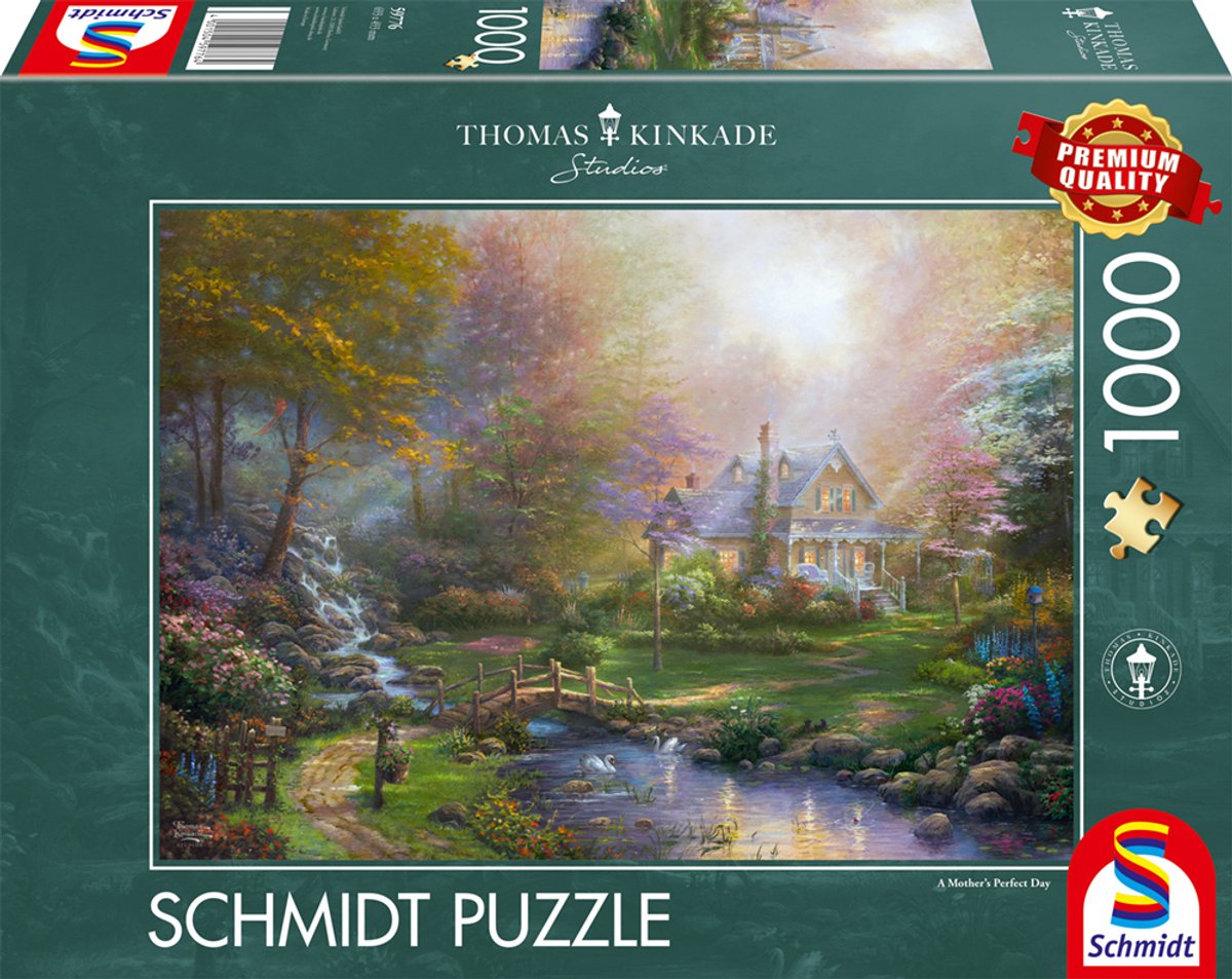 Schmidt puzzle Kinkade la journée parfaite d'une mère 1000 pièces paysage.