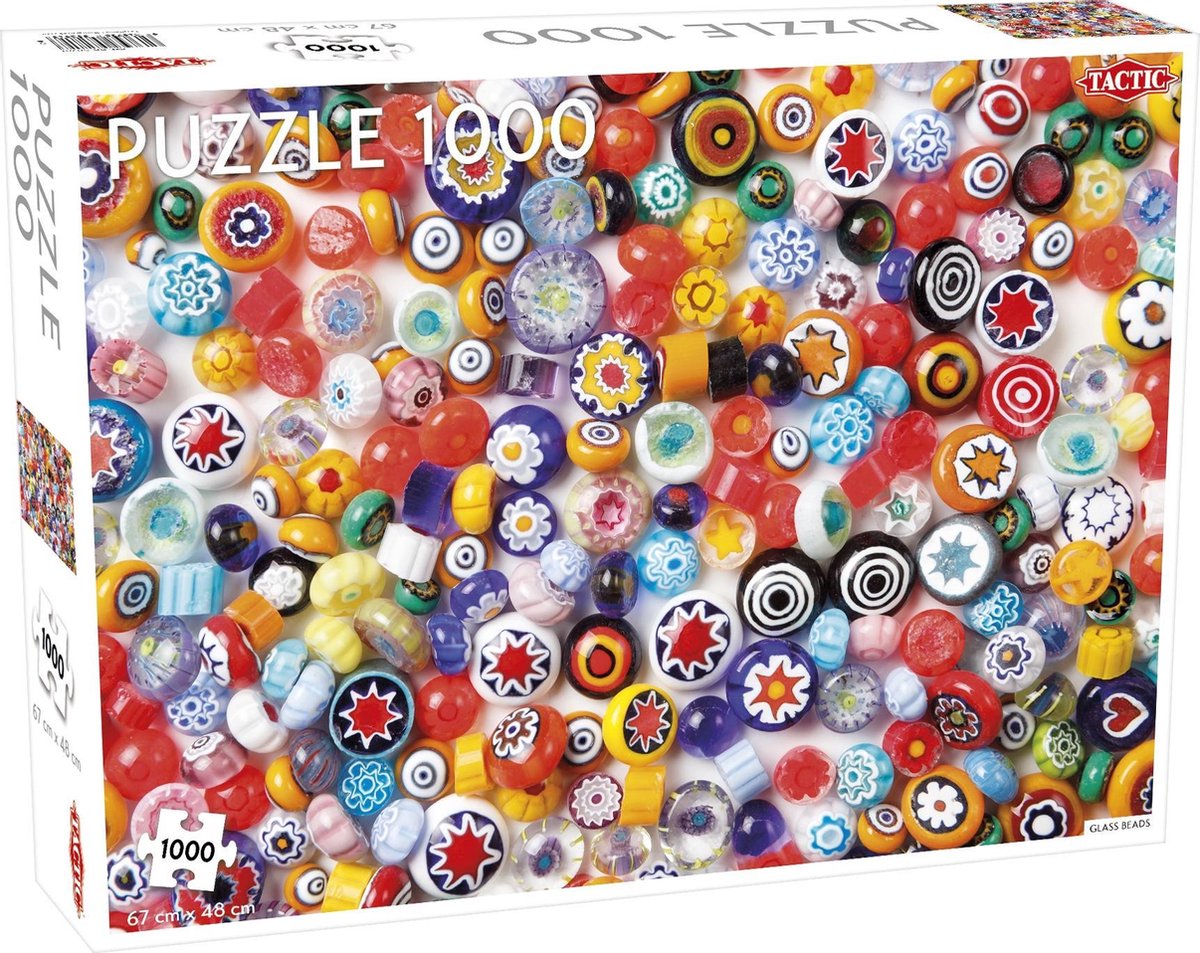 Motif de perles de verre Tactic – puzzle – 1000 pièces – motif coloré – design épuré et apaisant – qualité scandinave de haute qualité