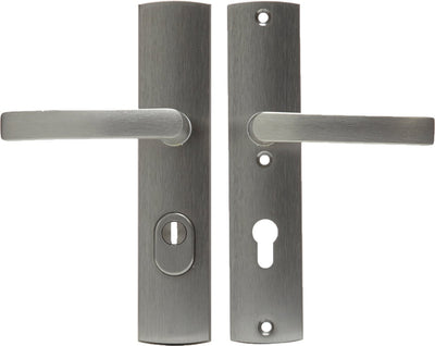 Ferrure de sécurité Axa (courbe plus) inox poli : poignée-poignée (modèle bloc) pc72 avec protection anti-arrachement skg***