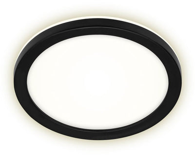 Briloner - Lampe d'extérieur LED - Applique d'extérieur incl. effet rétro-éclairé, plafonnier d'extérieur 8 watts, 1 200 lumens, 4 000 kelvins, blanc noir