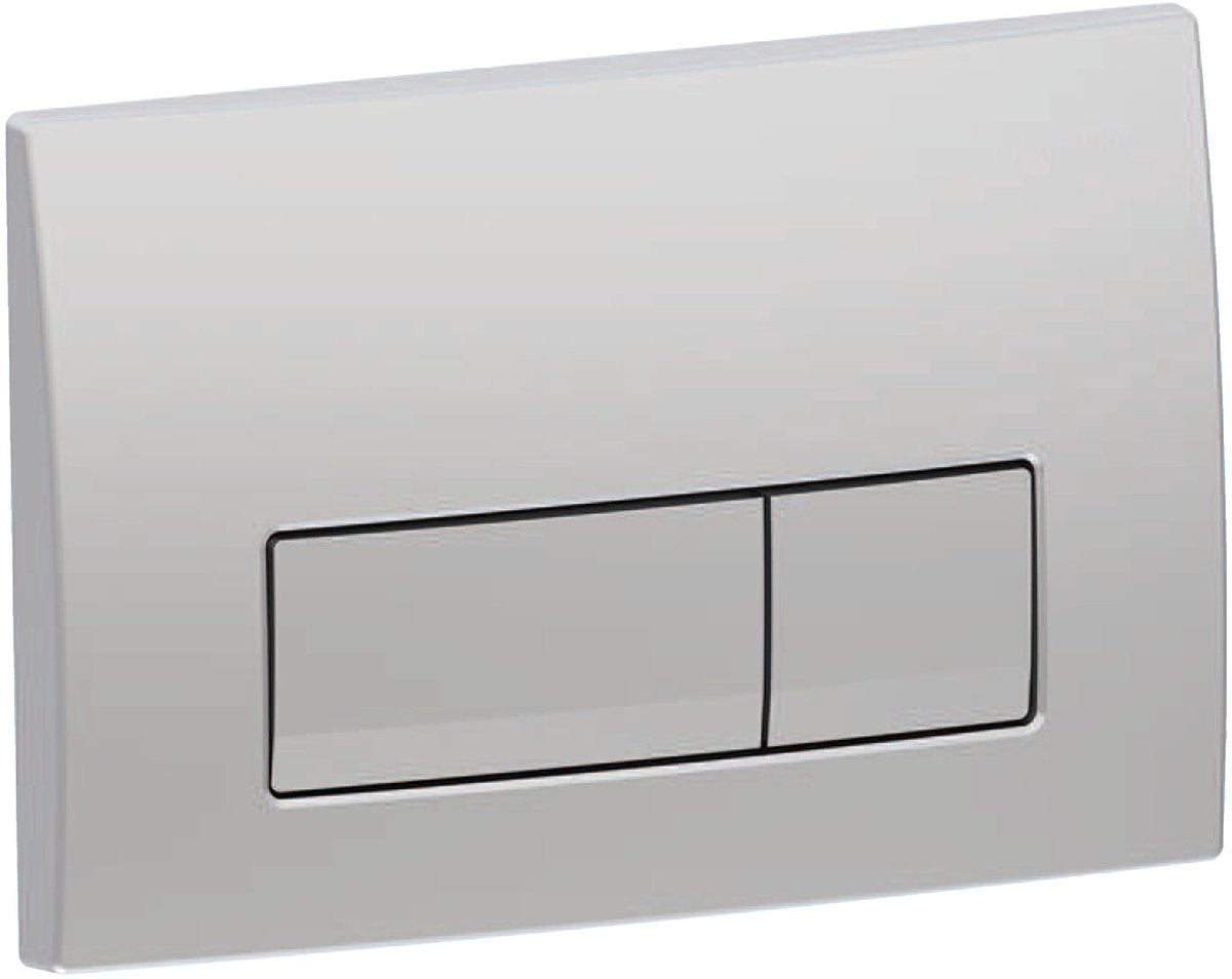 Plaque de commande Geberit delta50 - 2 boutons affleurants - boutons rectangulaires - chrome mat