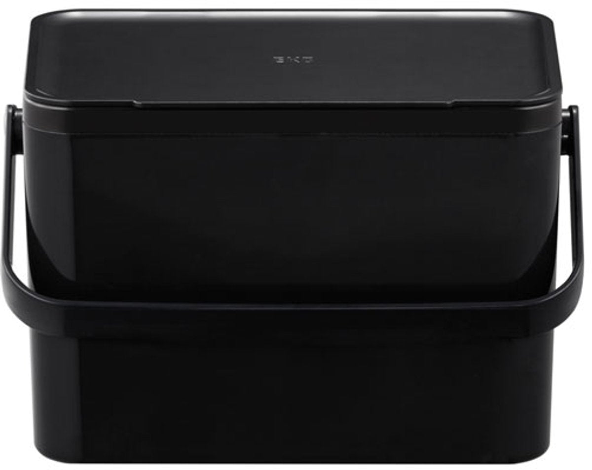 Eko - panier à déchets alimentaires déco 4 litres - plastique - noir - poubelle