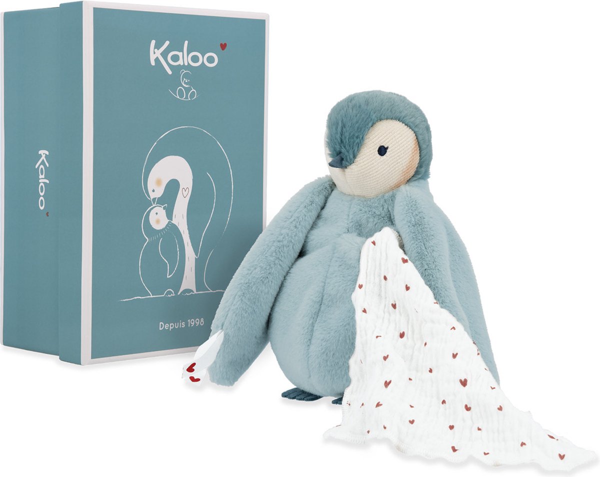 Kaloo - peluche pingouin vert avec tissu parfumé