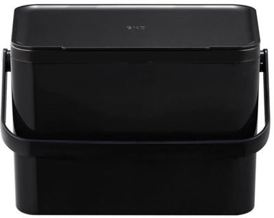 Eko - panier à déchets alimentaires déco 4 litres - plastique - noir - poubelle