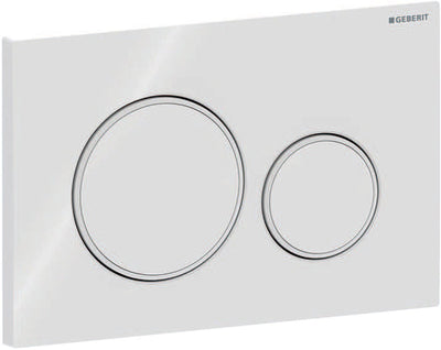 Panneau de commande Geberit sigma20 - 2 boutons affleurants - boutons ronds - blanc blanc mat