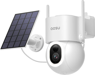 Aosu solarcam d1 max - caméra de sécurité - résolution 3k - audio bidirectionnel - vue 360° suivi AI