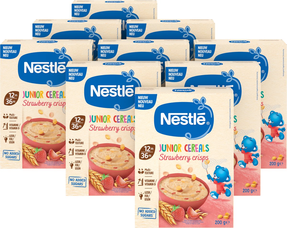 Nestlé junior céréales chips fraise 12+ 9x200g