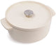 Poêle Kitchenaid 26cm - fonte émaillée - blanc amande - ronde