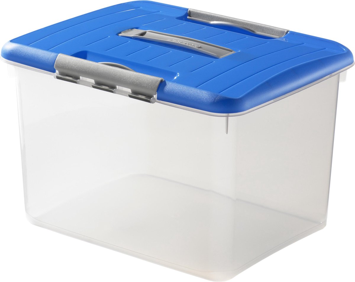 Boîte de rangement Curver optima - 30 litres - plastique - bleu transparent