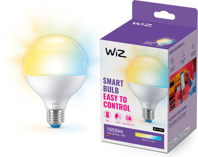 Lampe globe Wiz - lumière blanc chaud à froid - éclairage LED intelligent - culot E27 - 75w - mat - wi-fi