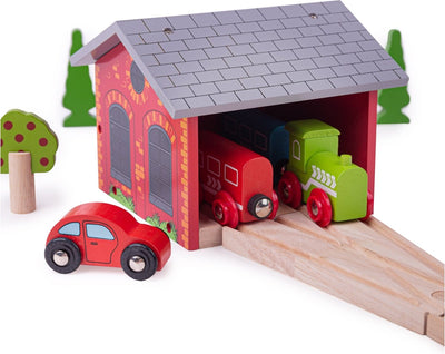 Rails Bigjigs - dépôt - pour 2 trains