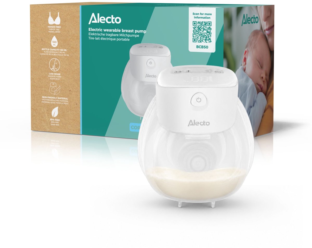 Tire-lait Alecto bbc50 - électrique et portable - blanc
