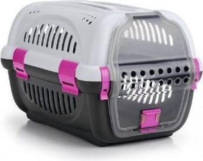 Beeztees rhino - panier de voyage - gris rose - 51x34,5x33 cm
