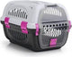 Beeztees rhino - panier de voyage - gris rose - 51x34,5x33 cm