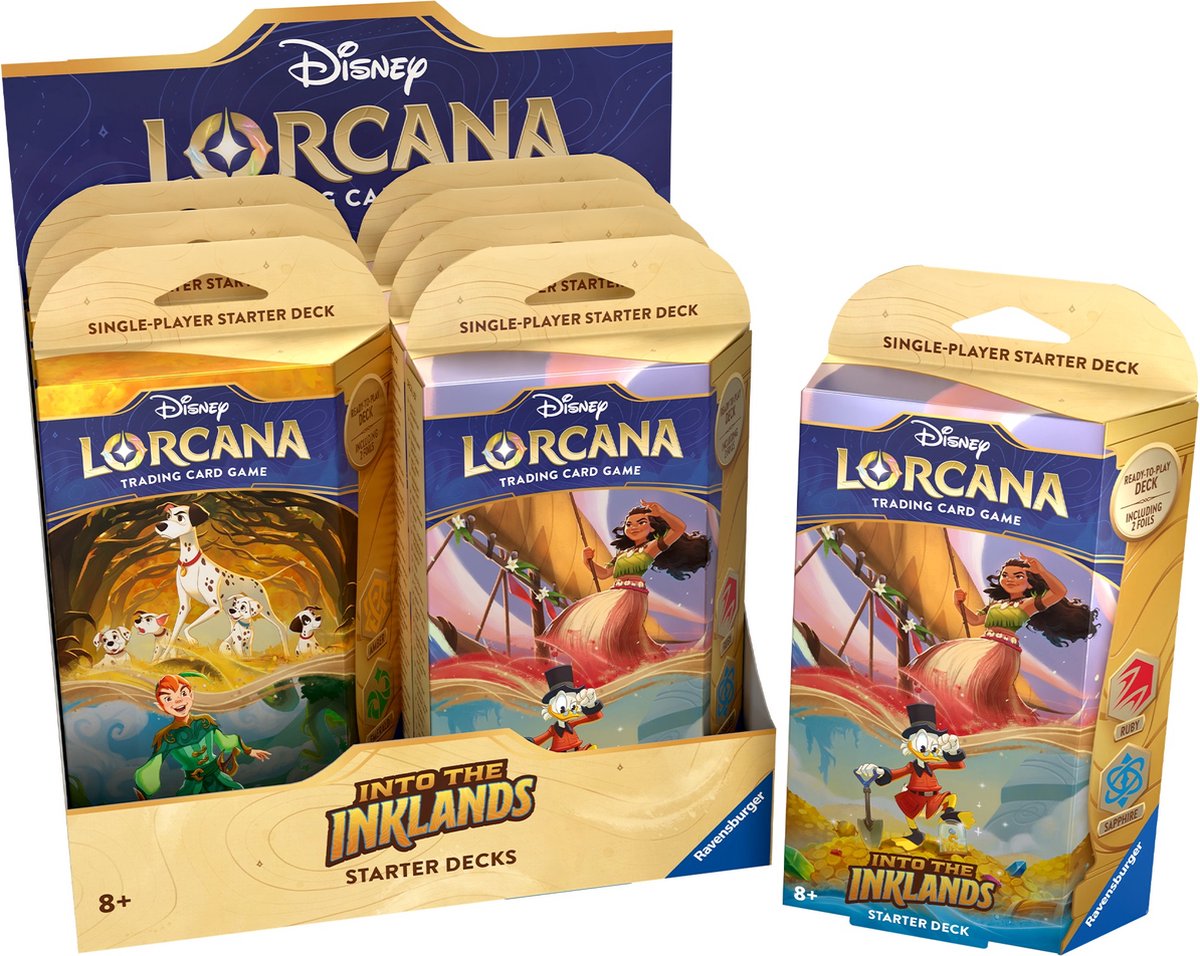 Disney Lorcana TCG : Into the Inklands - Présentoir de deck de démarrage (8 ponts)