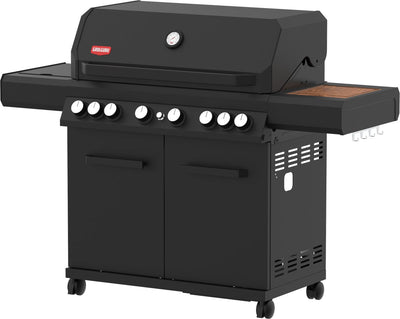 Brûleur Grill Guru 6 - barbecue à gaz - 4x brûleur principal - 2x infrarouge - 1x brûleur latéral - 1x brûleur arrière - noir