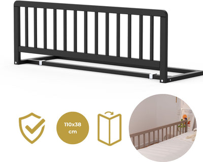 Barrière de lit en bois Geuther - barrière de lit - lissi - barrière de sécurité - 110x38cm - noir