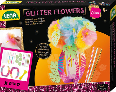 Ensemble artisanal de fleurs à paillettes Lena - jouets créatifs pour enfants.