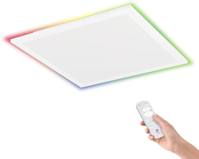 Panneau LED Eglo bottazzo - 29,5 x 29,5 cm - blanc - lumière blanche RGB réglable - dimmable - télécommande - rétroéclairage RGB