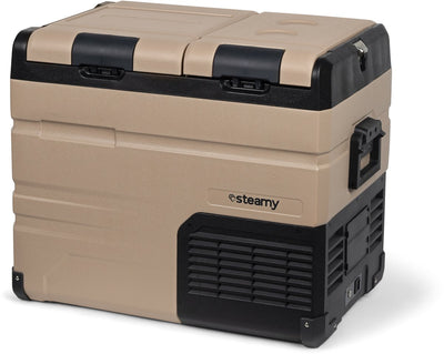 Glacière électrique à compresseur double zone Steamy-e - double zone - 45 litres - 12v et 230v - pour voiture et camping - grès
