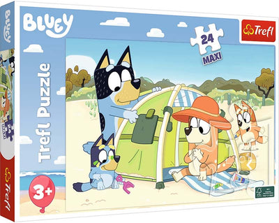 Trefl - puzzles - 24 maxi - le grand jour de bluey bbc bluey