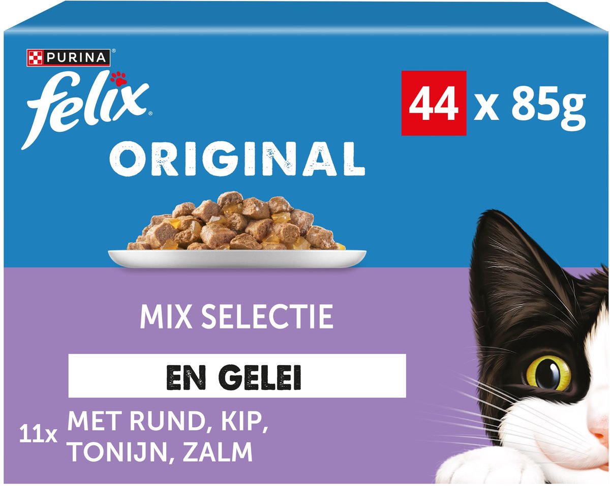 Felix Pouch Original dans Gelei Mix Box Rund Chicken Thon Salmon