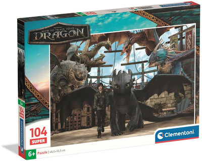 Clementoni - puzzle - comment dresser son dragon - 104 pièces - à partir de 6 ans