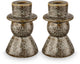 Vtwonen - lot de 2 - bougeoirs - céramique - vert - 7,8x12cm