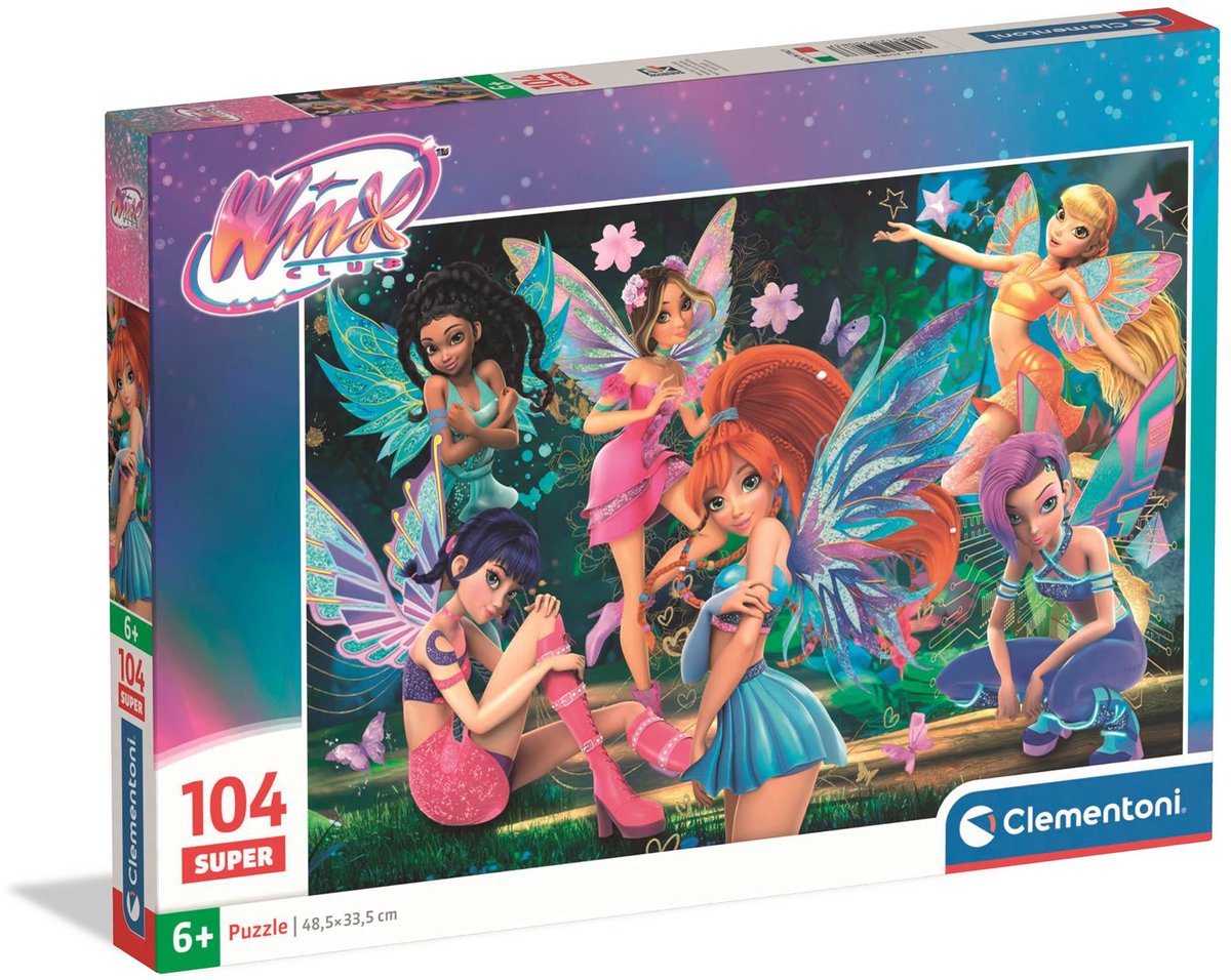 Clementoni - puzzle - 104 pièces - winx club - super - à partir de 7 ans
