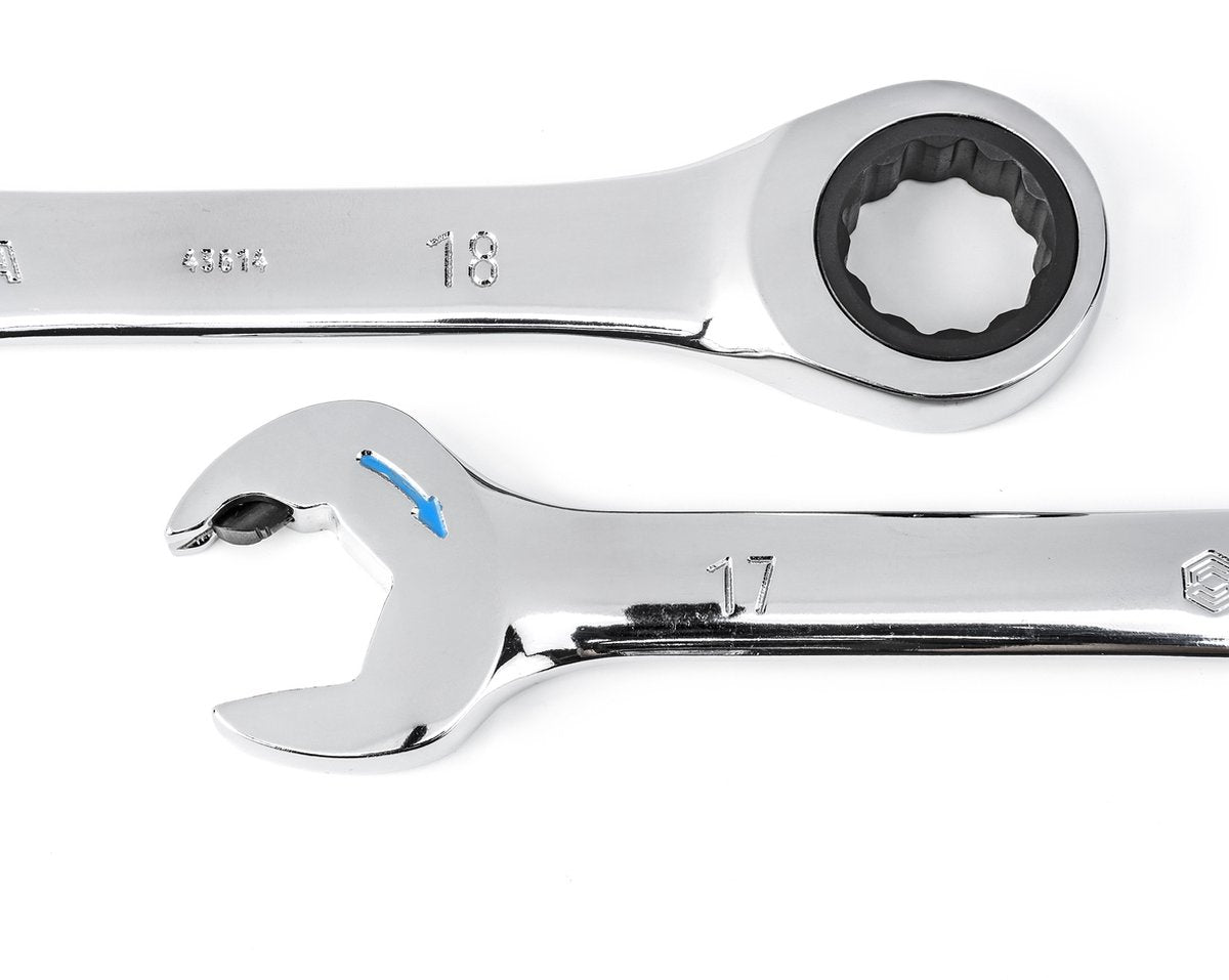Sata ST09066-02 - Jeu de 12 clés à cliquet - 8-19 mm - double cliquet en anneau et douille