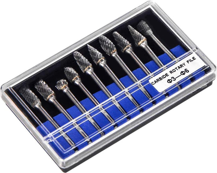 Luwanz Lot de 10 râpes à tige de 3 mm pour sculpture, meulage, polissage, gravure, etc., outils de perçage, adaptés au perçage, outil multifonction (argent)