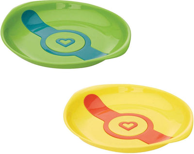 Vaisselle enfant Munchkin - assiettes chaudes blanches sensibles à la chaleur - bols alimentaires - par 2 pièces - à partir de 12 mois - passe au micro-ondes - passe au lave-vaisselle - service de table 2 pièces pour enfants