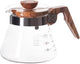 Serveuse à café Hario v60 600 verre avec bois d'olivier - 600ml
