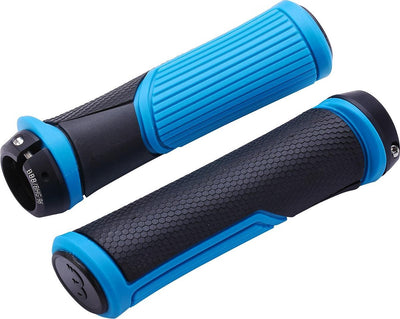 Bbb cycling poignées ergonomiques vélo cobra - poignées de vélo ergonomiques avec un confort maximal - longueur 142 mm - par paire - noir bleu - bhg-96