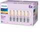 Lampe LED Philips mate - 60 w - E27 - lumière blanc chaud - 6 pièces