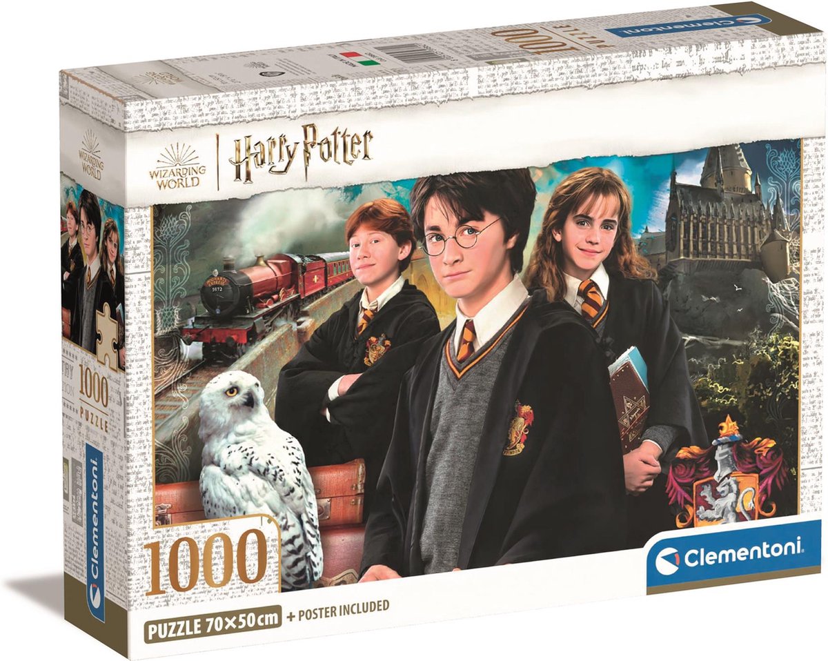 Clementoni - puzzle - 1000 pièces - boîte compacte Harry Potter - à partir de 14 ans
