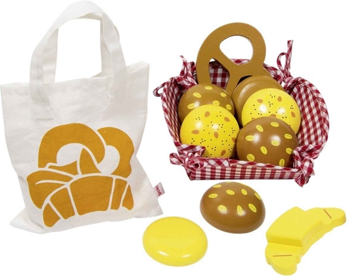 Panier de petit-déjeuner Goki Ensemble de pique-nique avec pain en bois